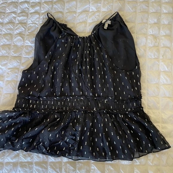 Joie black silk chiffon metallic top - Picture 1 of 7